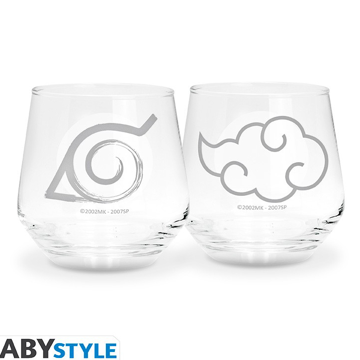 Čaša Naruto Konoha & Akatsuki set od 2kom 300ml